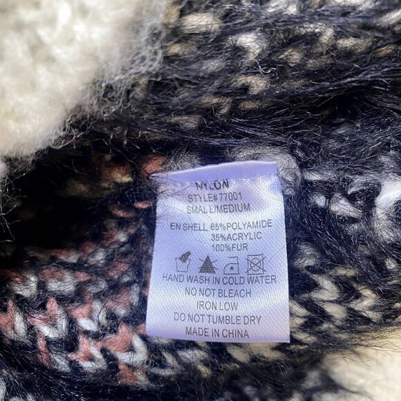 NWT‎ Nylon Apparel Button Front Cardigan Fuzzy Multicolor Fur Pockets Size S/M - Picture 5 of 5